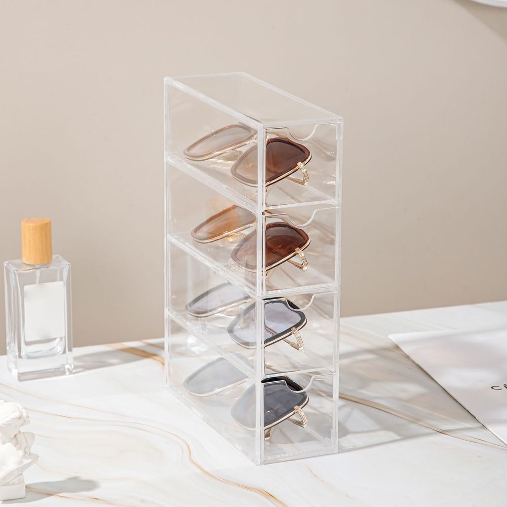 Drawer Organizer Tray - Sunglass Storage Box, Acrylic Eyeglass Organizer,