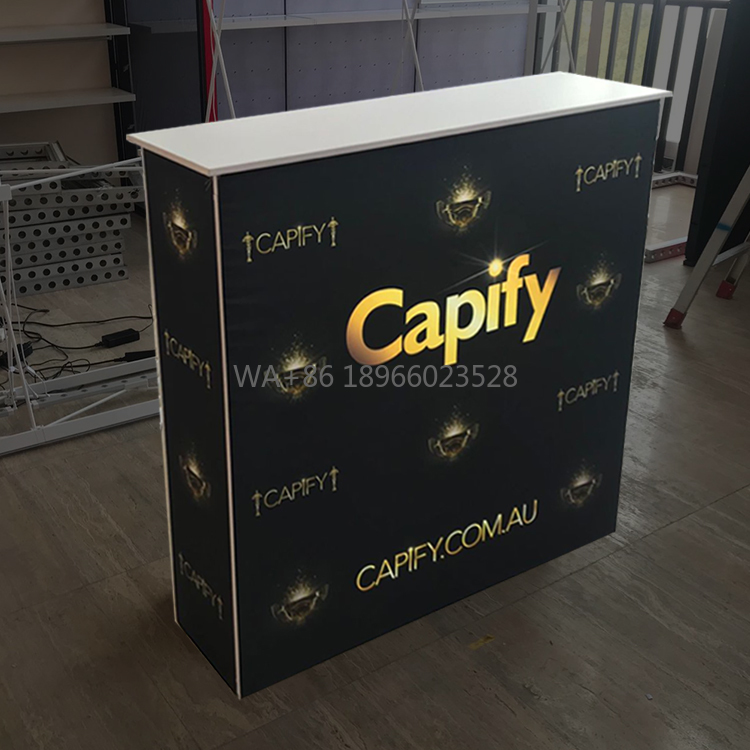 Reception Desk Counter - Aluminum Backlit Pop up Trade Show