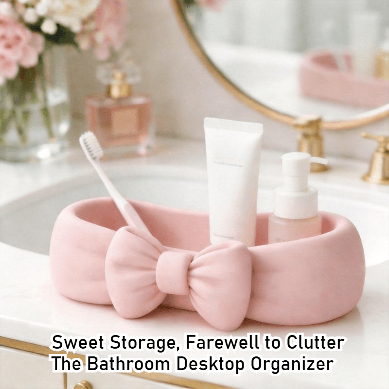Drawer Organizer Tray - Cute Bow Shaped Makeup Organizer Tray,