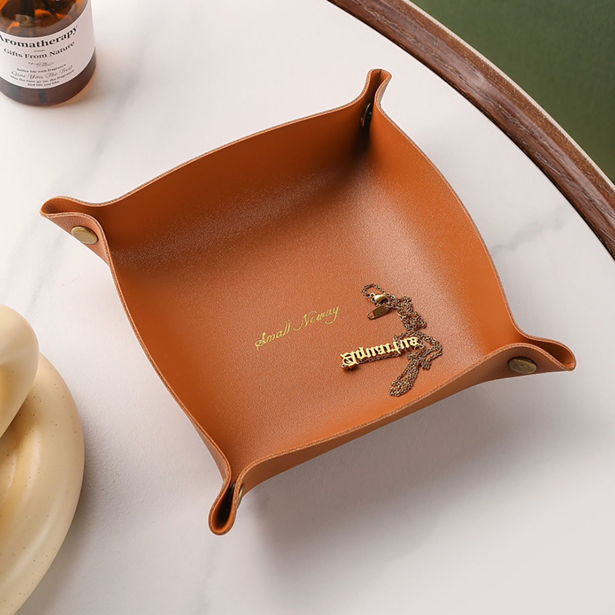 Nordic Style Leather Storage T - Drawer Organizer Tray ulasan dan harga