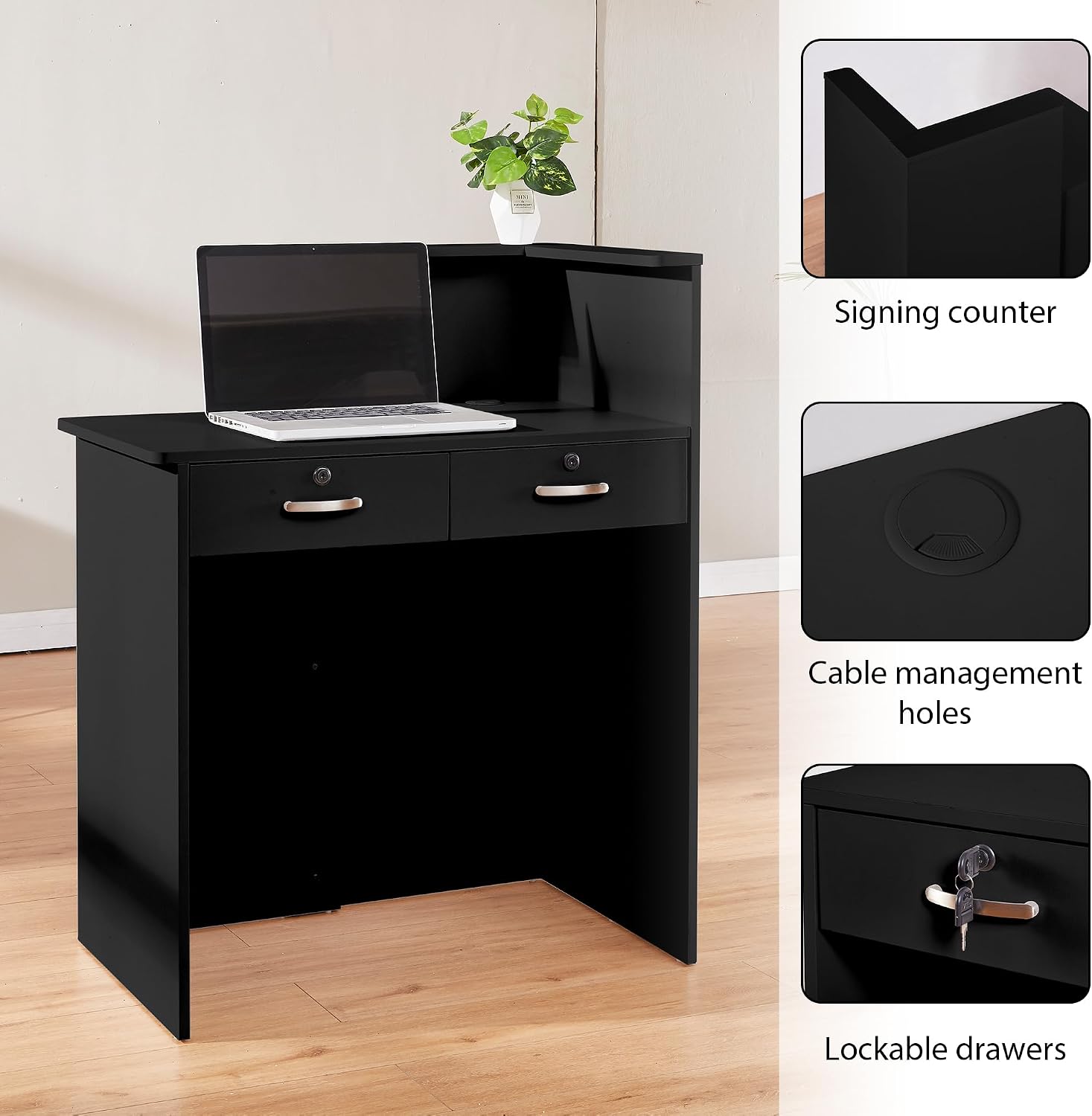 Small Reception Desk with Coun - Reception Desk Counter ulasan dan harga