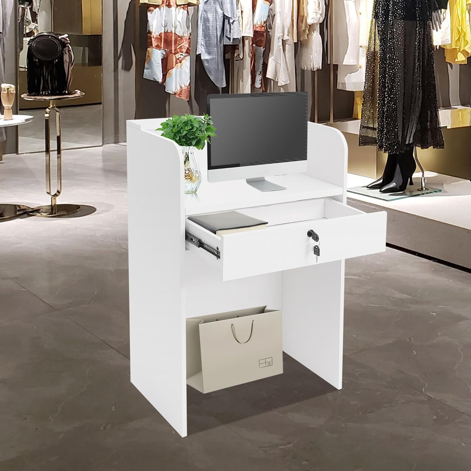 Small Reception Desk with Coun - Reception Desk Counter ulasan dan harga