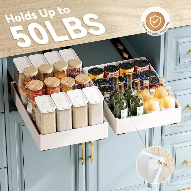 1-2pcs Kitchen Organizer Pull  - Drawer Organizer Tray ulasan dan harga