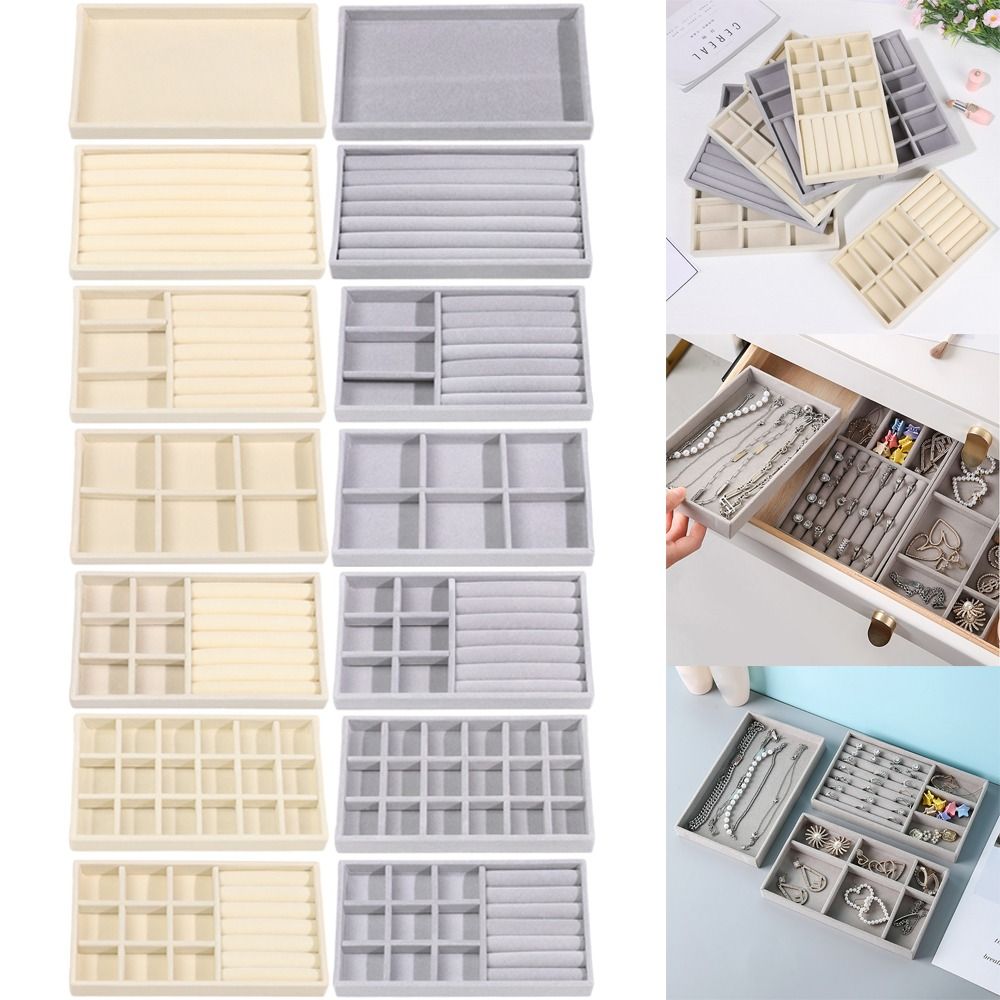 Organizer Box Stackable Velvet - Drawer Organizer Tray ulasan dan harga