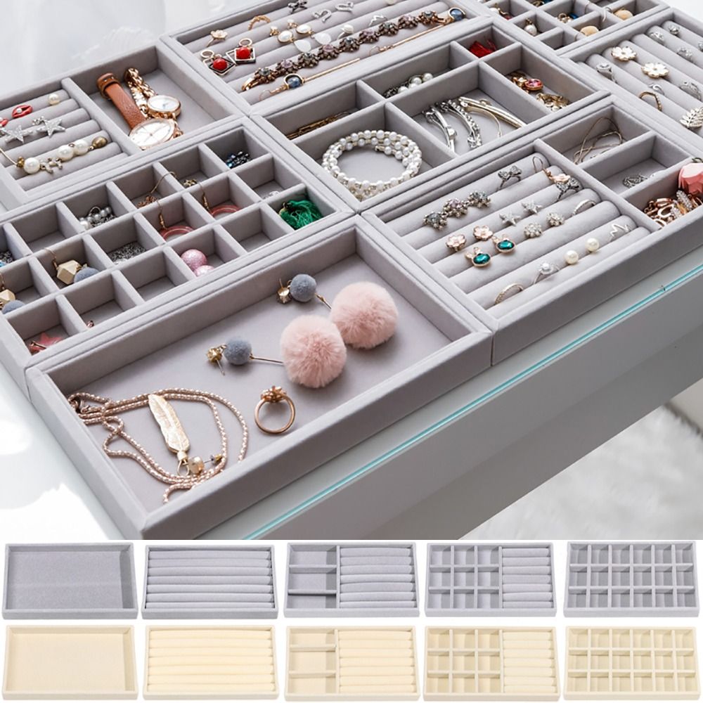 Organizer Box Stackable Velvet - Drawer Organizer Tray ulasan dan harga