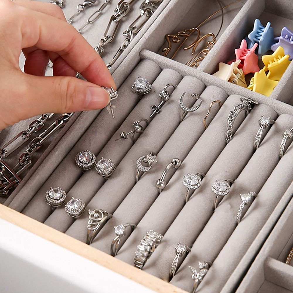 Organizer Box Stackable Velvet - Drawer Organizer Tray ulasan dan harga